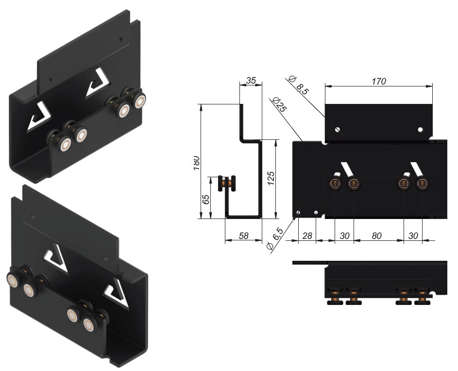 ADAICO BOTTOM DOOR CARRAIGE ASSEMBLY LEFT (0802142)