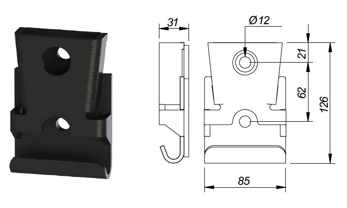 ADAICO PILLAR CHASSIS HOOK (0506003)