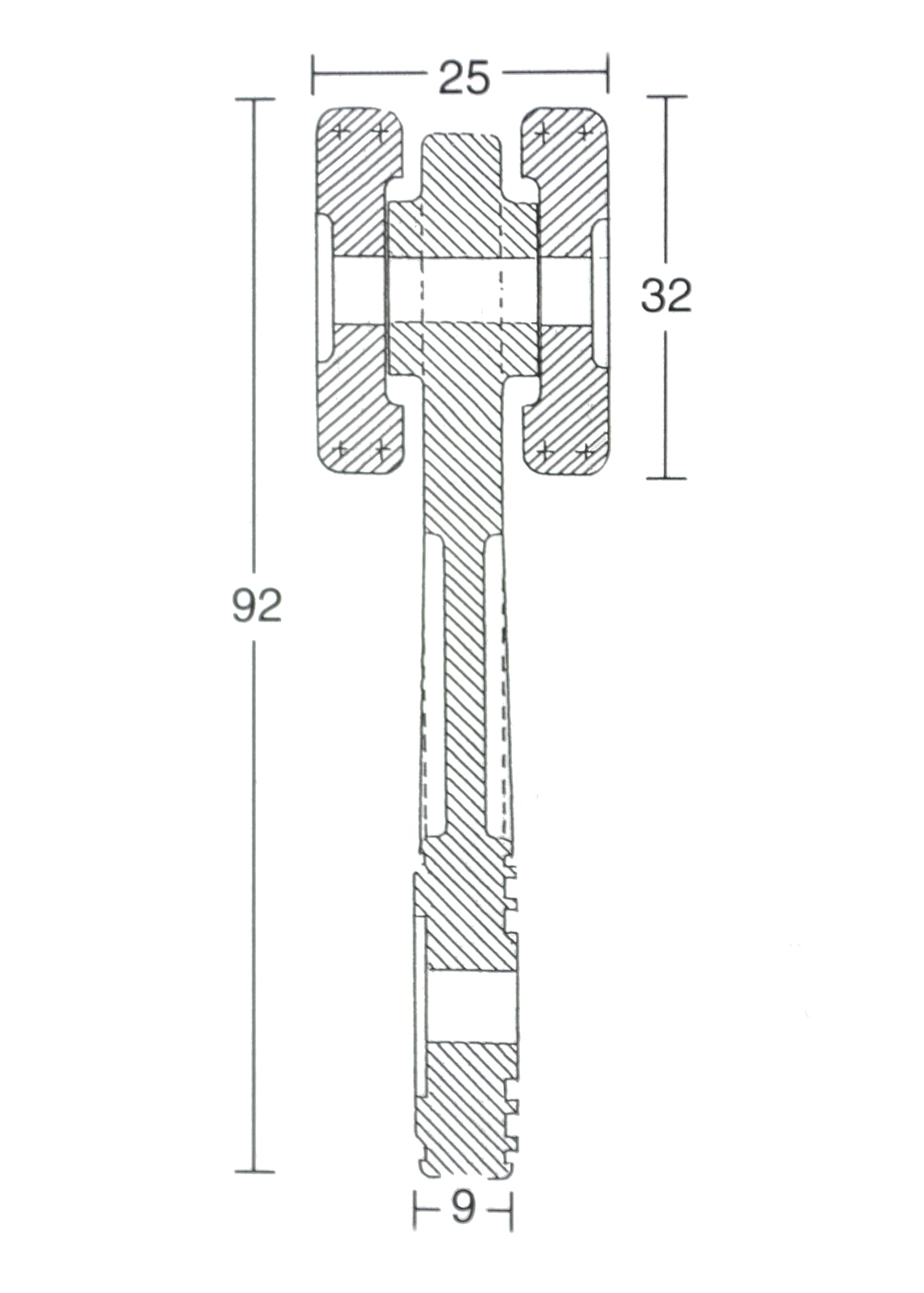 PSC 14 STRONGHOLD BLACK PLASTIC ROLLER